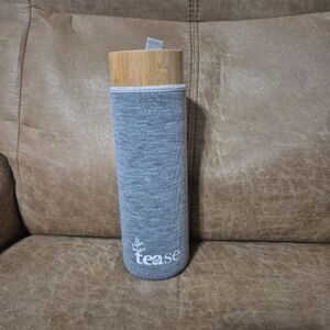 Tease 450 ML Glass Tumbler w/Bamboo Lid, Stainless Steel Tea Strainer, Sleeve